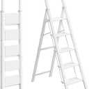 HBTower 5 Step Ladder, Lightweight Aluminum Folding Step Stool