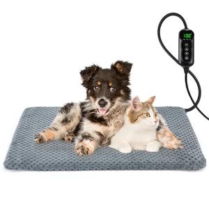 INVENHO Heated Dog Bed, Waterproof Adjustable Temperature Dog Cat Heating Pad with Timer, Indoor Pet Heating Pad for Cats Dogs Electric Pads for Dogs Cats, Pet Heated Pad (M: 28" x 20")