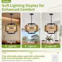 18" Rattan Chandelier, 4-Light Boho Pendant Light for Dining Room