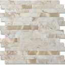 Yipscazo 2026 New Upgrade Peel and Stick Backsplash, Stick on Backsplash Tiles for Kitchen, Bathroom, Fireplace (10 Packs, Beige Ecru)