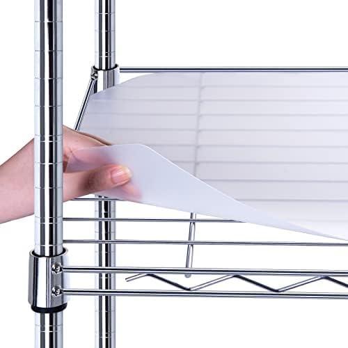 BRIAN & DANY Wire Shelf Liner 18" X 48", Heavy Duty Shelf Liners for Wire Shelving, Waterproof Protector Mats, Set of 5, Transparent