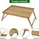 VaeFae Acacia Bed Table Tray, Wooden Breakfast Tray with Folding Legs, Bed Tray for Eating and Laptop, Eating Trays for Bedroom (Extra Large Size)