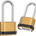 2 Pcs Outdoor Combination Lock Weatherproof, 4 Digit Zinc Alloy Combination Locks Pad Locks 105mm Long Combination Lock Outdoor for Home Gate Courtyard Gate Warehouse Garage Storage Units Gym Lockers