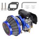 15mm Carburetor Upgrade Kit Air Filter Set Compatible with 2 Stroke 43cc 47cc 49cc Standup Gas Scooter ATV Quad Pocket Bike XG-550 BladeZ Moby X Blue