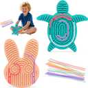 2-Pack Sensory Activity Board for Kids, Double-Sided Fidget Toy with 20 Silicone Strips(Color in ramdon), Montessori-Inspired Fine Motor Skill Toy for Autism, ADHD, Anxiety Relief, Ages 3+