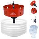 4 Hole Saw for Recessed Lights, 4Inch Hole Cutter with Dust Bowl Catcher for Led Recessed Lighting 4 Inch and Wood Metal Drywall, Bi-Metal Construction