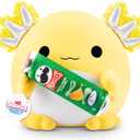 Snackles Series 2 8-inch by ZURU Cuddly Squishy Comfort 8-inch Plush with Licensed Snack Brand Accessory, (Axolotl&Pringles Sour Cream and Onion)