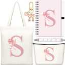 Talltalk 5 Pcs Personalized Women Gifts,Initial Tote Bag,Personalized Tote Bags,Graduation Gifts for Women
