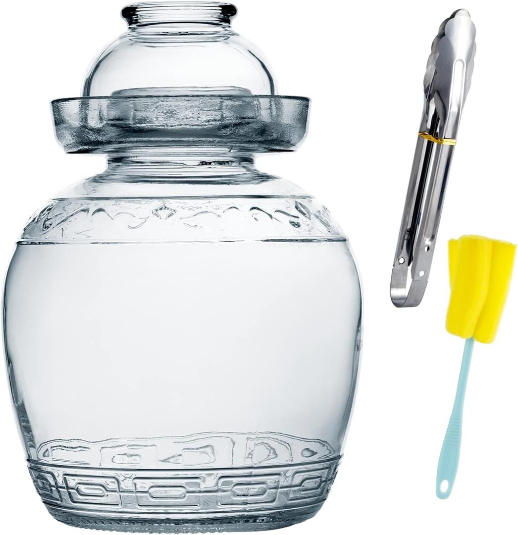 Glass Fermenting Jar, Large Capacity Sealed Pickle Jar, (B 2.5L/88oz)