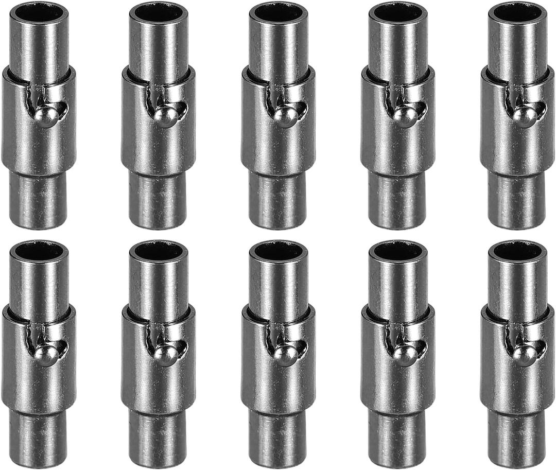 Uxcell Leather Cord End Clasp, 10 Pcs 3mm Hole Leather Clasps, Cord End Caps Closures for Jewelry Making DIY Crafts, Black