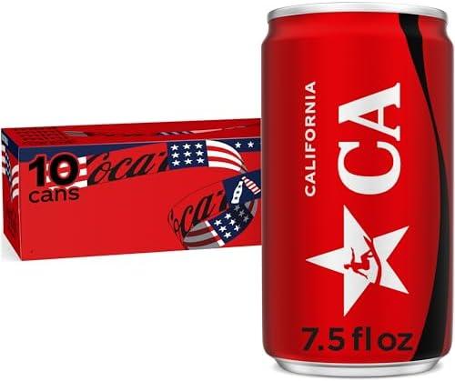 Coca-Cola Zero Sugar Soda Soft Drink Mini Cans, 7.5 fl oz, 10 Pack | Zero calories, carbonated EXP: Oct/12/2026