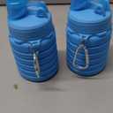Collapsible Water Bottles Travel Water Bottle Sports Portable Sport Water Bottle Reusable Water Bottles Comes with Mountaineering Buckle 500ml Silicone Water-proof Camping Water Bottle (Blue+Blue)