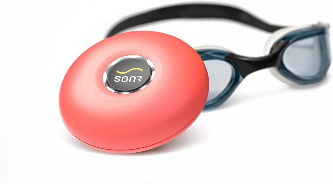 SONR Music 2-in-1 Bundle  Open-Ear Underwater Music Player for Swimmers & Anti-Fog Swimming Goggles (Coral)