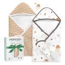 Momcozy Baby Towel with Hooded-2 Pack Soft Bath Towel Set-Shower Gifts or Bath Essential for Infant,Newborn, Toddler (28 X 28 Inch, Ocean Whimsy)