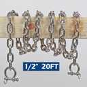 316 Stainless Steel Boat Anchor Chain with 2 Pcs Anti-Off Shackles, Marine Grade, 20FT