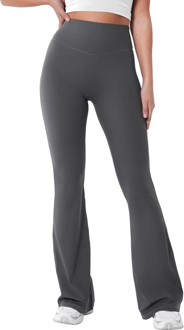 YEOREO Women's Mini Flared Workout High Waist No Front Seam Yoga Legging Pants (30“ inseam, Medium)