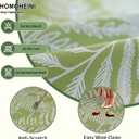 Rectangle Picnic Table Cloth, Elastic Waterproof Fitted Vinyl Tablecloths for 4 Foot Tables, Wipeable Flannel Backed Table Covers for Dining, Camping, Outdoor(Green Leaves,30"x48")