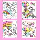 Hello Kitty Aqua Art Pad, 4 Art Pages, On The Go Reusable Water-Reveal Activity Pad, Mess Free Arts and Crafts, Paint with Water Brush Set, Kids Toys, Sanrio Stuff, Hello Kitty Craft Kits for Kids 3+