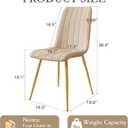 High Back Upholstered Dining Chairs Set of 4, Beige