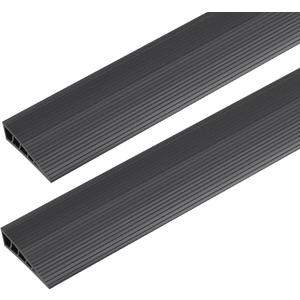 2 Pack 1" Rise Threshold Ramps for Doorways, 40" L Cuttable PVC Wheelchair Ramp, Non-Slip Heavy Duty Door Threshold Reducer for Wheelchairs, Power Scooters, Bathroom & Curb