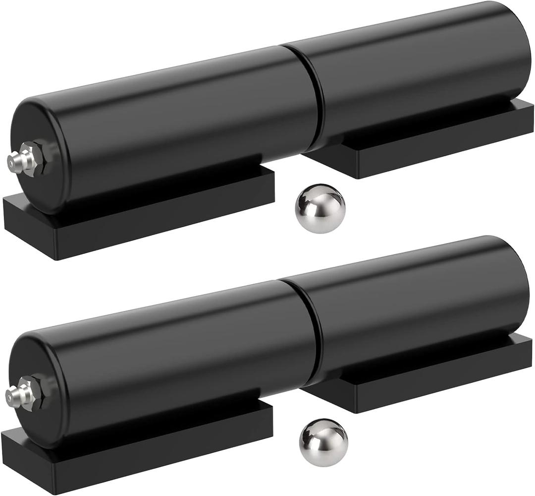 Heavy Duty Gate Hinges 7 Inches- 2 Pack Weld On Install Black Iron Barrel Hinge 900lbs Capacity for Swing Door Trailer Ramp Metal Driveway Gate Drive Gate