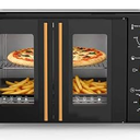 8-in-1 French Door Countertop Toaster Oven, Compact Countertop Oven with Infrared SpeedHeat for Bake, Broil, Toast, Fits 12" Pizza, 38L Capacity, 158°-482°F Temp Controls, 60-Min Timer-Black