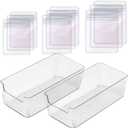 2 Pack Acrylic Organizers Cases Jewellery Storage Box 60 Pack PVC Clear Jewelry Anti Oxidation Zipper Bags for Packaging Earring Rings Necklace Large Space Jewellery Case Anti-oxidation Bag