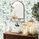 2 x Dimoon 17.3''x78.7''Peel and Stick Wallpaper Renter Friendly Contact Paper Floral Wallpaper Wall Art Waterproof Kitchen Bathroom Cabinet Drawers Thickening Waterproof Stick on Paper Pink Vinyl Wrap (White & Green)