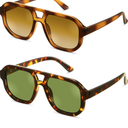 livho Trendy Polarized Square Aviator Sunglasses Women Men Square Eyewear Frame, Retro Sun Glasses for Women Men 2025 Shades