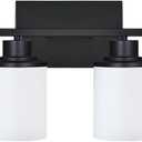 6-Light Bathroom Vanity Light with Milky White Glass Shade, Modern Vanity Lights for Bathroom Black Indoor Wall Mount Lights for Dressing Room Entryway Laundry Room
