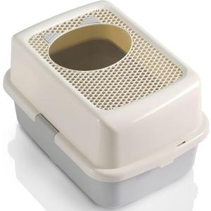 Smart Paws Covered Litter Box for Cats  Enclosed Design with Odor Control, No Mess, Easy Clean, Large Size for Multiple Cats (Grey)