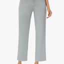 iChosy Women's Straight Leg Dress Work Ankle Pants Business Office Casual Slacks with Pockets Grey, Size 6