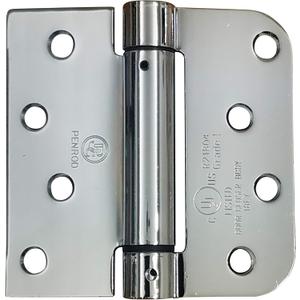 Spring Self-Closing Hinges, 4 Inch Square with 5/8 Inch Polished Chrome, Adjustable Door Closing, 2 Pack
