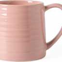 21 oz Heavyweight Ceramic Coffee Mug with Wide Base, Blush Pink Reactive Glaze Stoneware Mug, Prop 65 Compliant for Coffee, Tea, Latte, Self-Care & Home, Microwave & Dishwasher Safe