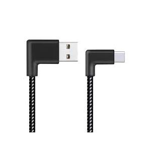 Micro USB to C Cable, 3M, 90 Degree Right Angle Braided Charging Data Sync Cord 2PCS