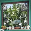 JarThenaAMC 37Pcs Potted Plant Window Clings Spring Summer Window Stickers White Cactus Succulent Double-Sided Glass Decals for Home Classroom Office Party Decor, 9 Sheets