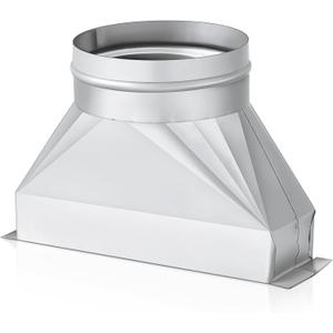 Tandefio 6" Dia Rectangular to Round Duct Transition 3-1/4" x 10" to 6" Galvanized Transition to Round HVAC Duct Adapter Microwave Vent Kit for Range Hood, Exhaust Vent