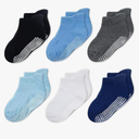 CozyWay Baby & Toddler Socks with Grippers Non Slip Ankle Grip Socks For Boys and Girls Babies - Comfy Soft Cotton - 6 Pack, 6-12 months