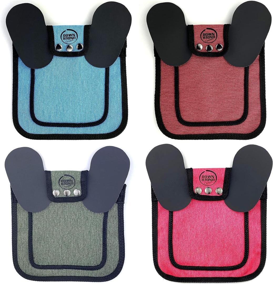 DOWN UNDER OUTDOORS 4 Pack Medium-Large Saddles with Adjustable Straps, Poultry Saver, Protector, Apron, Supplies, Care Products (Mixed Colors)