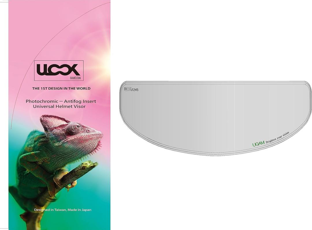 ULOOK Nano Antifog Technology, Universal Full Face Motorcycle Helmet Visor, Ultra High Clarity (Flat, Photochromic)