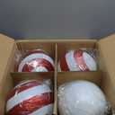 8 Pack Extra Large Christmas Ornaments Outdoor 6 Inch Red and White Balls Christmas Tree Decorations Jumbo Shatterproof Plastic Balls Giant Oversizded Ornament for Outside Lawn Yard Hanging Decor