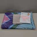 Turquoise Mahjong Mat with Lotus & Butterfly Artwork - 32.4x32.4 Inch Hand-Painted Style Rubber Mat, Zen Decor Waterproof Surface, Anti-Slip Foldable Design for Asian-Themed Game Nights (Blue-Green)