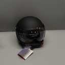 Yesmotor 3/4 Motorcycle Helmets Retro Open Face Vespa Scooters Helmet with Clear Visor for Men and Women- DOT Approved (Medium, Matte Black)