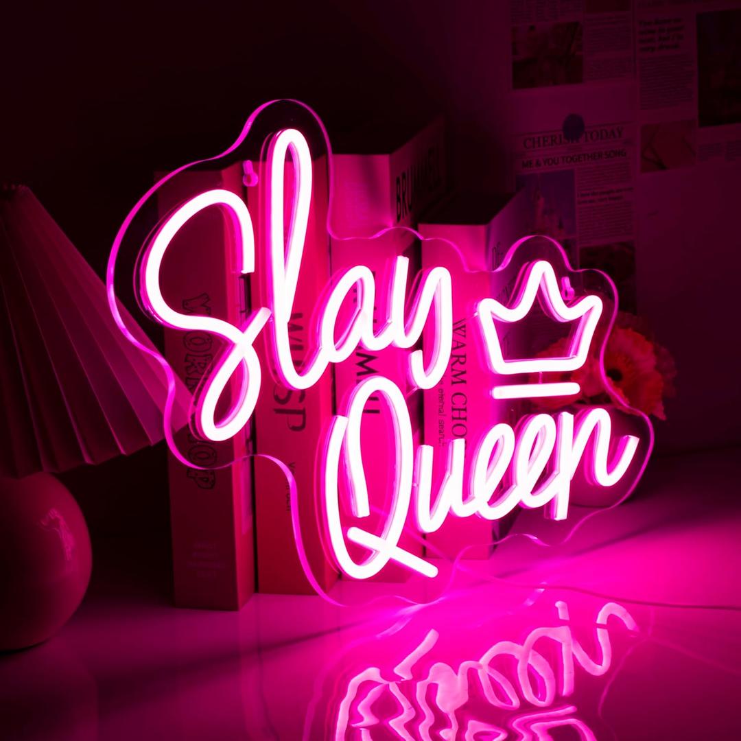 Slay Queen Neon SignLed Neon LightNeon Signs For Bedroom Wall DecorGame Room DecorBirthday Gifts for GirlGamer GiftsGift For Valentines Christmas