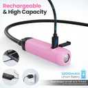 WORKPRO Rechargeable Neck Light for Hands-Free Lighting, 3 Brightness Levels 300 Lumens Neck Light, Bendable Silicone Arm, Great for Mechanics, Reading, Camping, DIY Projects, Crafting, Pink Ribbon