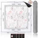 Yun-aeon Mahjong Mat 32.6"x32.6" - Aesthetic Soft Floral Pattern Non-Slip Mahjong Mat, Waterproof Table Protector for Card Games, Poker, Dominoes & Board Games, with Dice & Velvet Bag