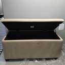 Amazon Basics Upholstered Storage Ottoman and Entryway Bench, 35.5 Inches Wide, Beige