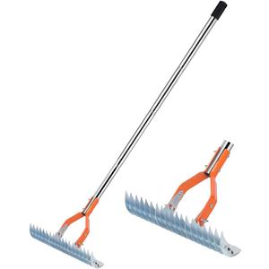 Thatch Rake, 77 Inch Dethatcher Rake Heavy Duty, Efficient Steel Metal Dethatching for Lawn Dead Grass