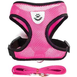 No-Pull Dog Harness, Adjustable Reflective Vest with Quick Release Buckle, Breathable Mesh (M, Pink)