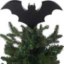 10 Inch Christmas Bat Tree Topper Gothic Christmas Tree Topper Ornaments Wooden Spooky Xmas Party Decor for Xmas Party Home Decor Gifts